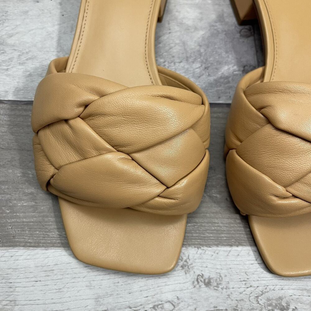 Sam Edelman Dawson Square Toe Quilted Leather Slide Sandals Size 10 Beige - Picture 4 of 15
